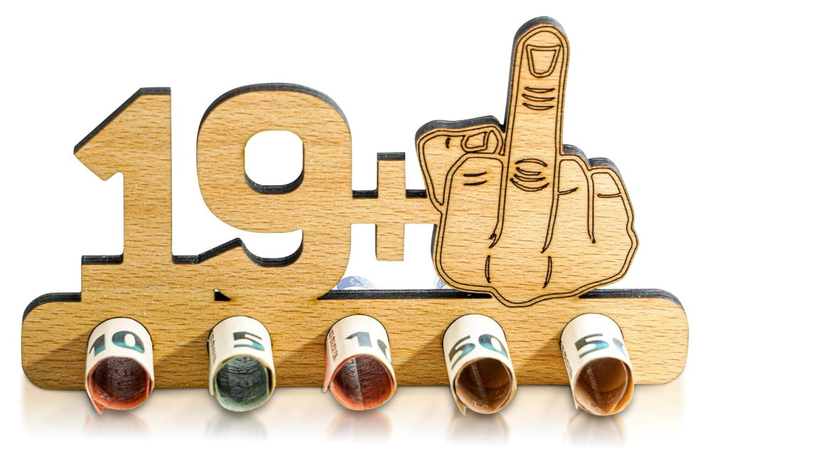 Lustiges Geschenk zum 20. Geburtstag aus Holz/Geld-Geschenk