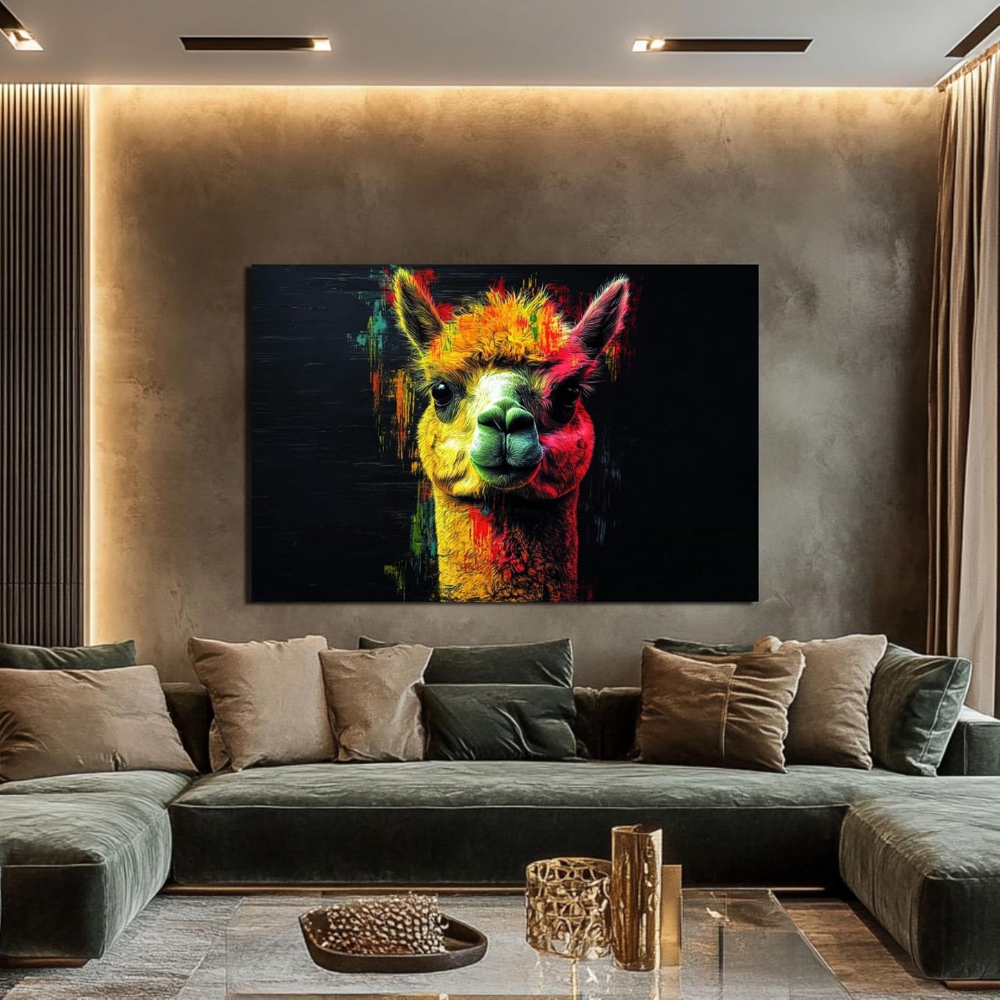 HDF Wandbild Tiere Dunkel