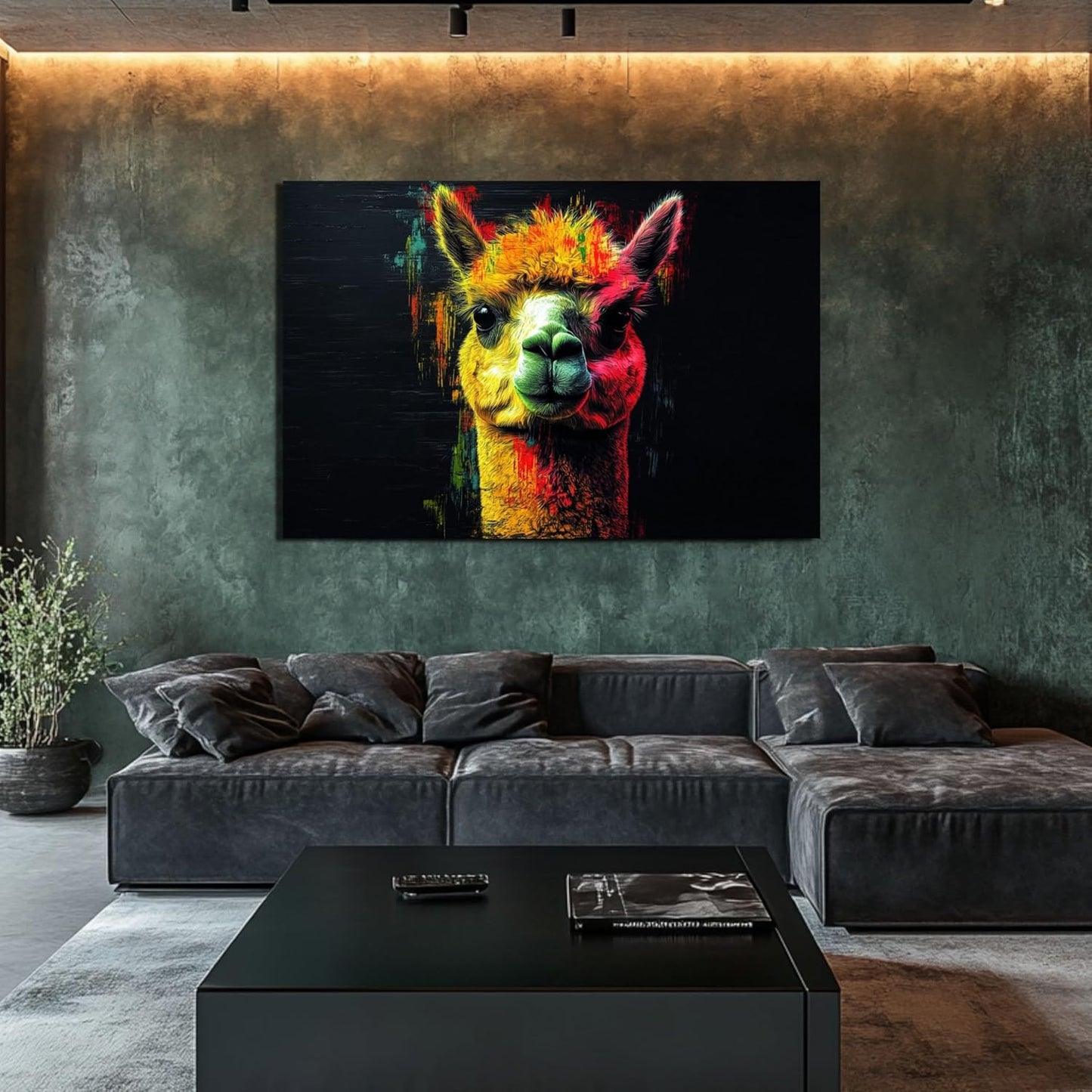 HDF Wandbild Tiere Dunkel