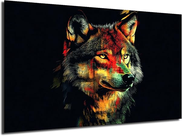 HDF Wandbild Tiere Dunkel