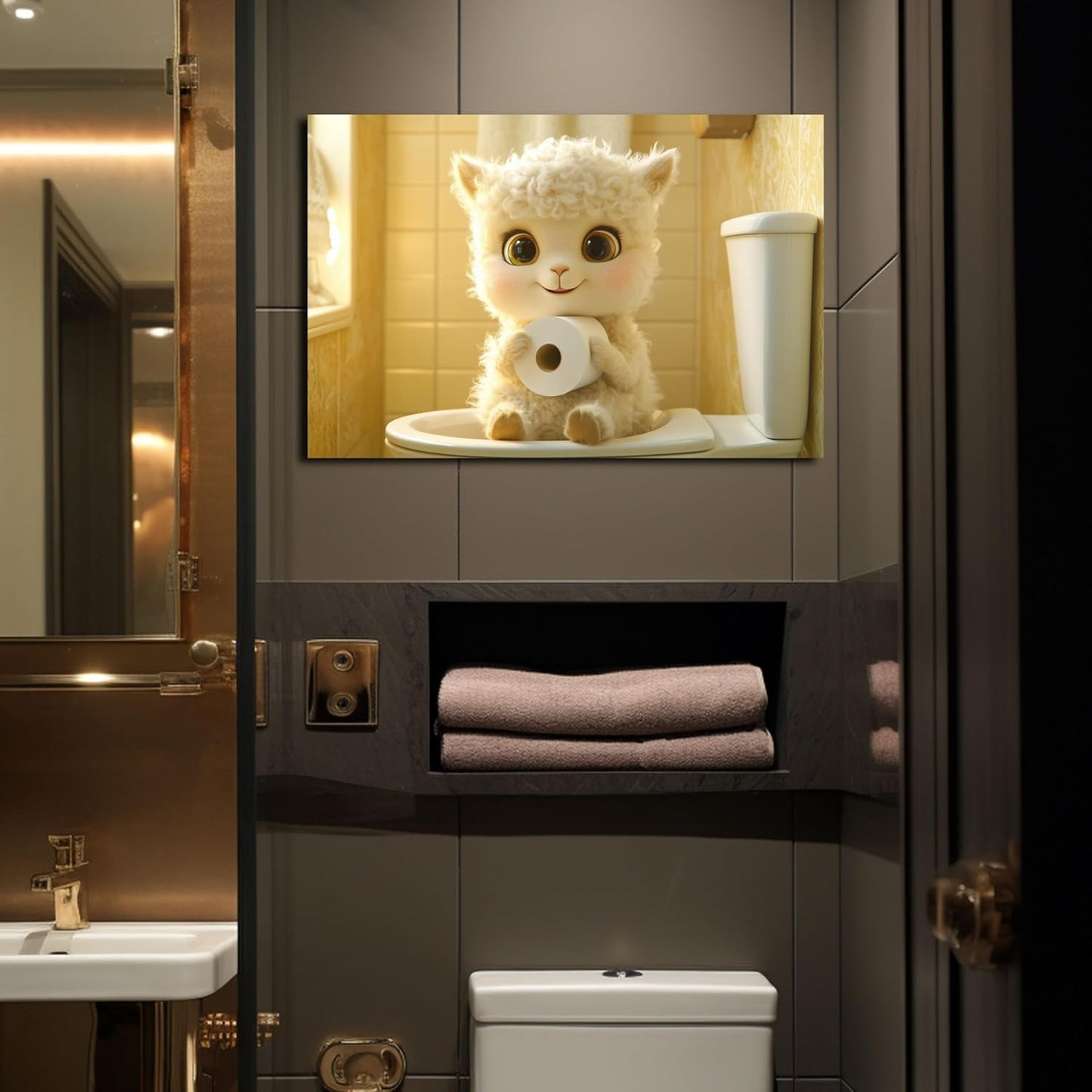 HDF Wandbild Toilette Querformat