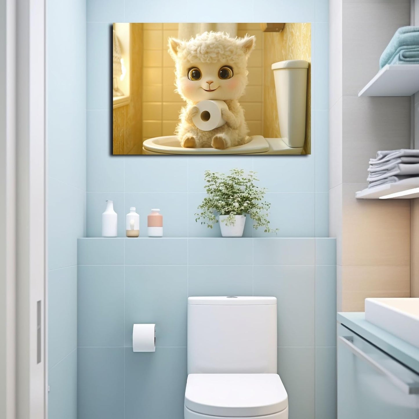 HDF Wandbild Toilette Querformat