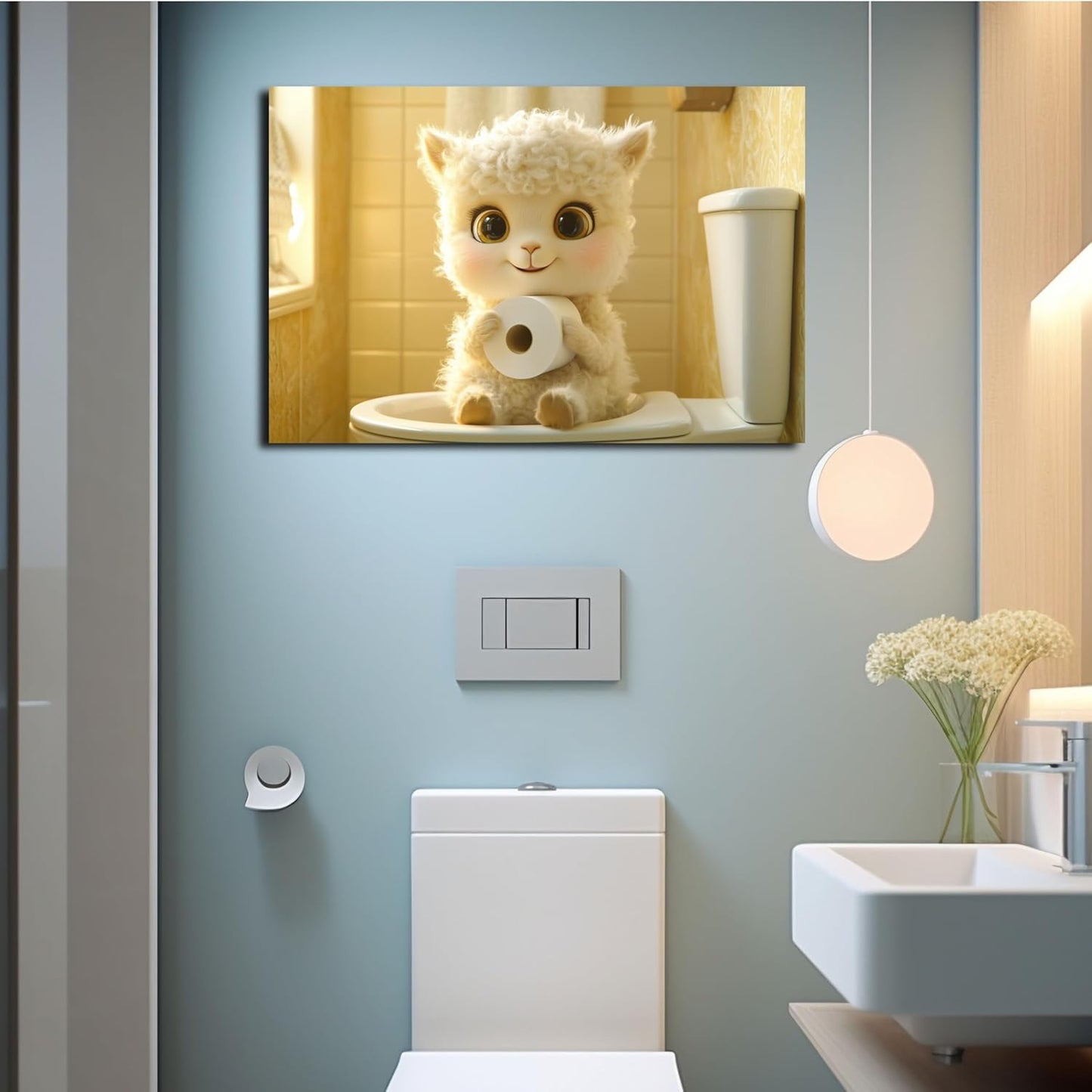 HDF Wandbild Toilette Querformat