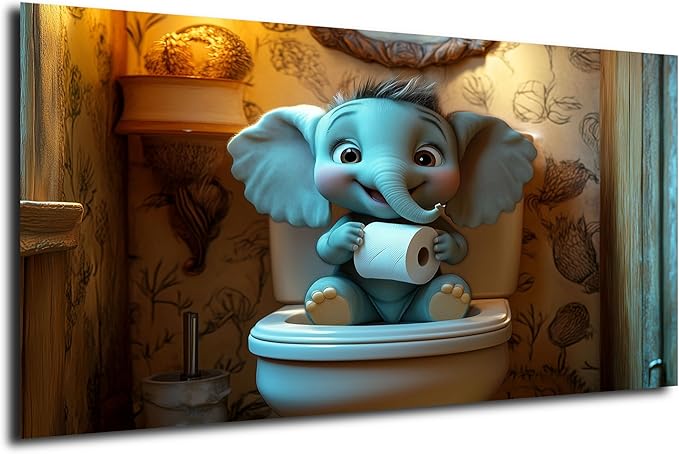 HDF Wandbild Toilette Querformat
