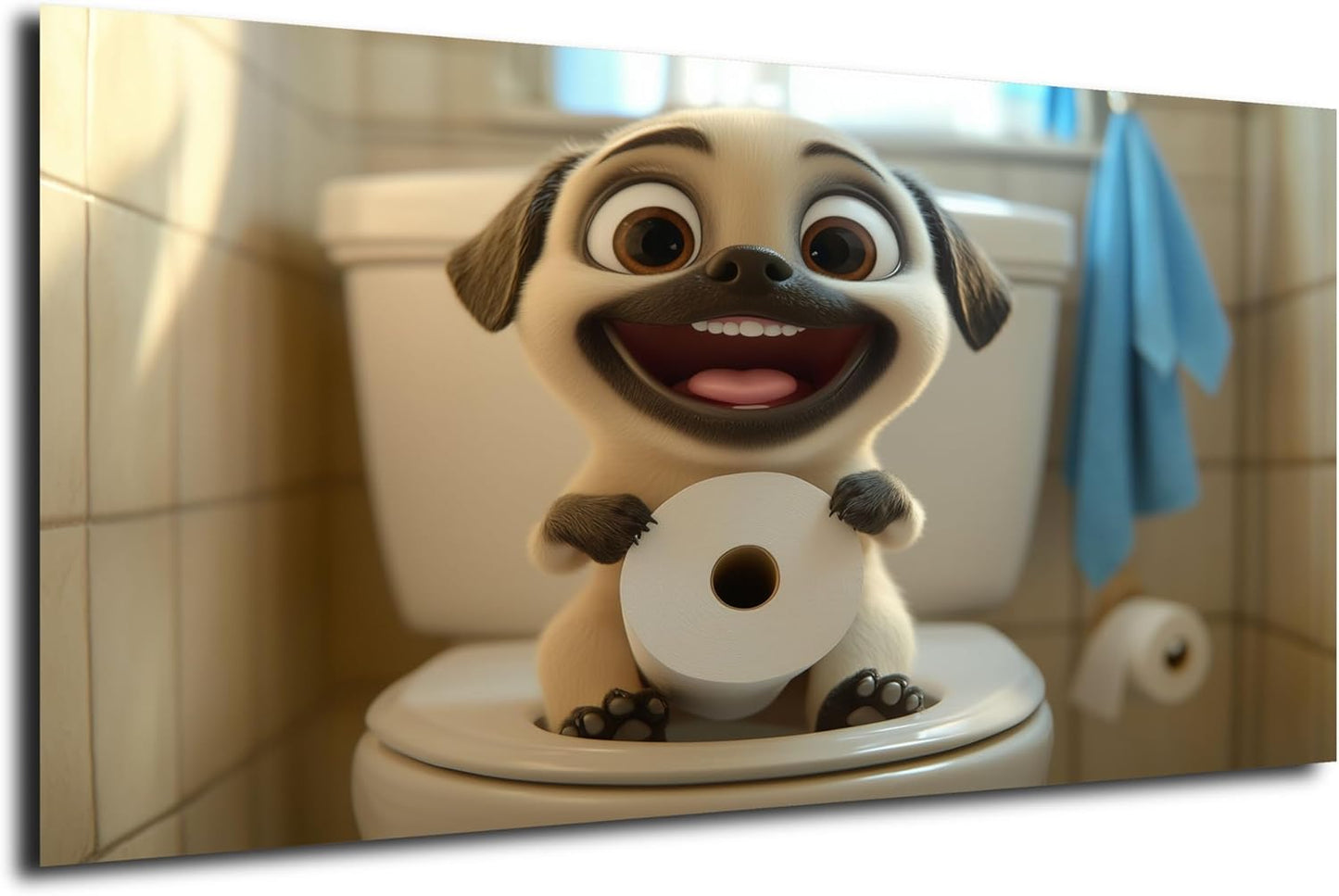 HDF Wandbild Toilette Querformat