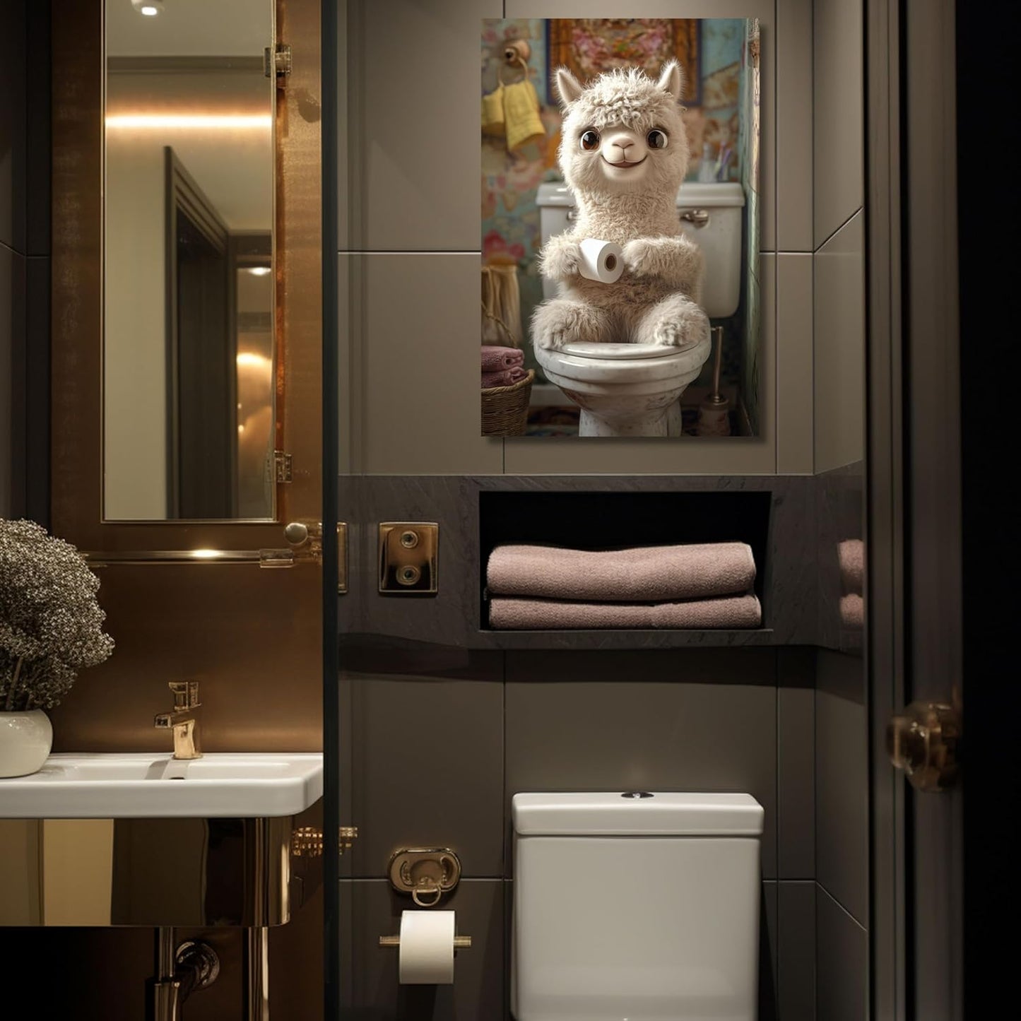 HDF Wandbild Toilette Hochkant