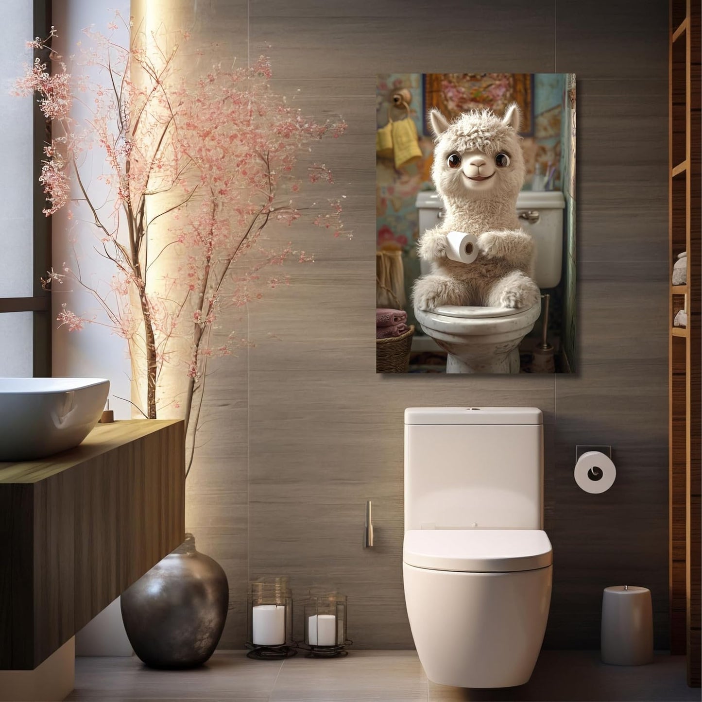 HDF Wandbild Toilette Hochkant
