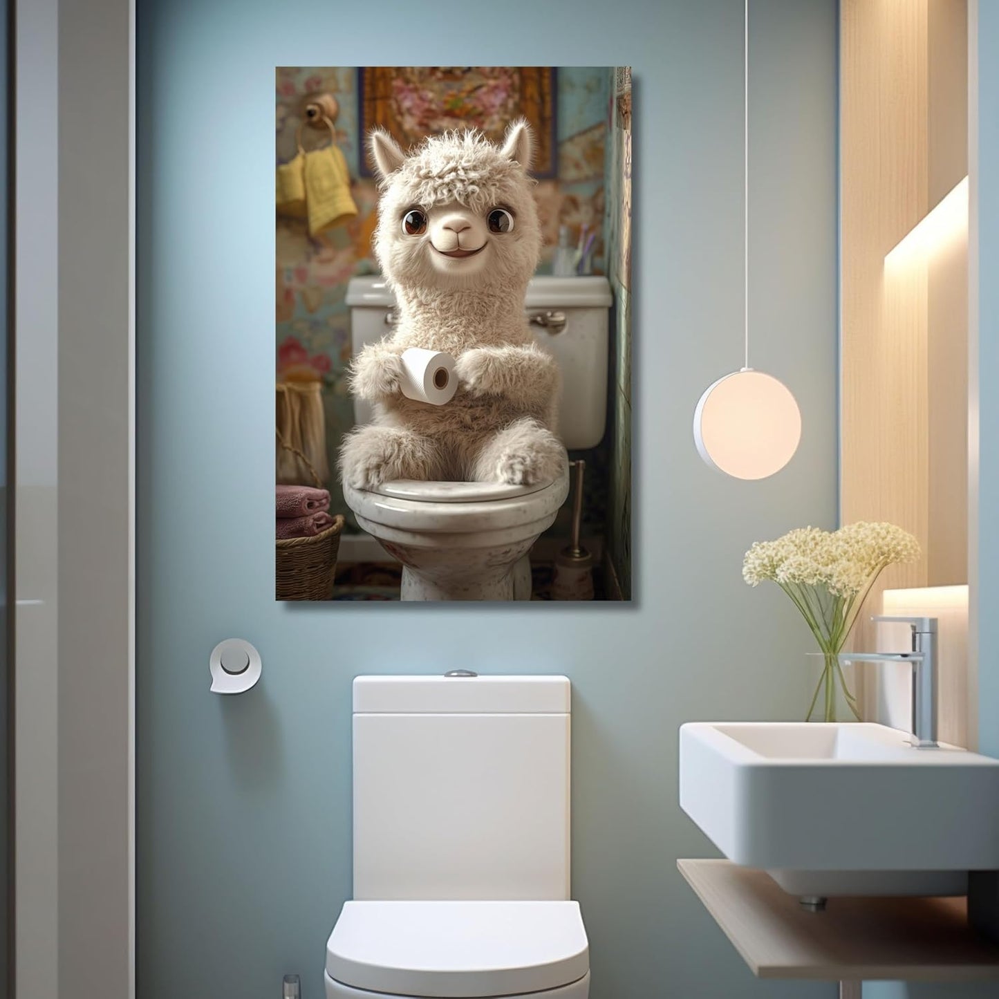 HDF Wandbild Toilette Hochkant