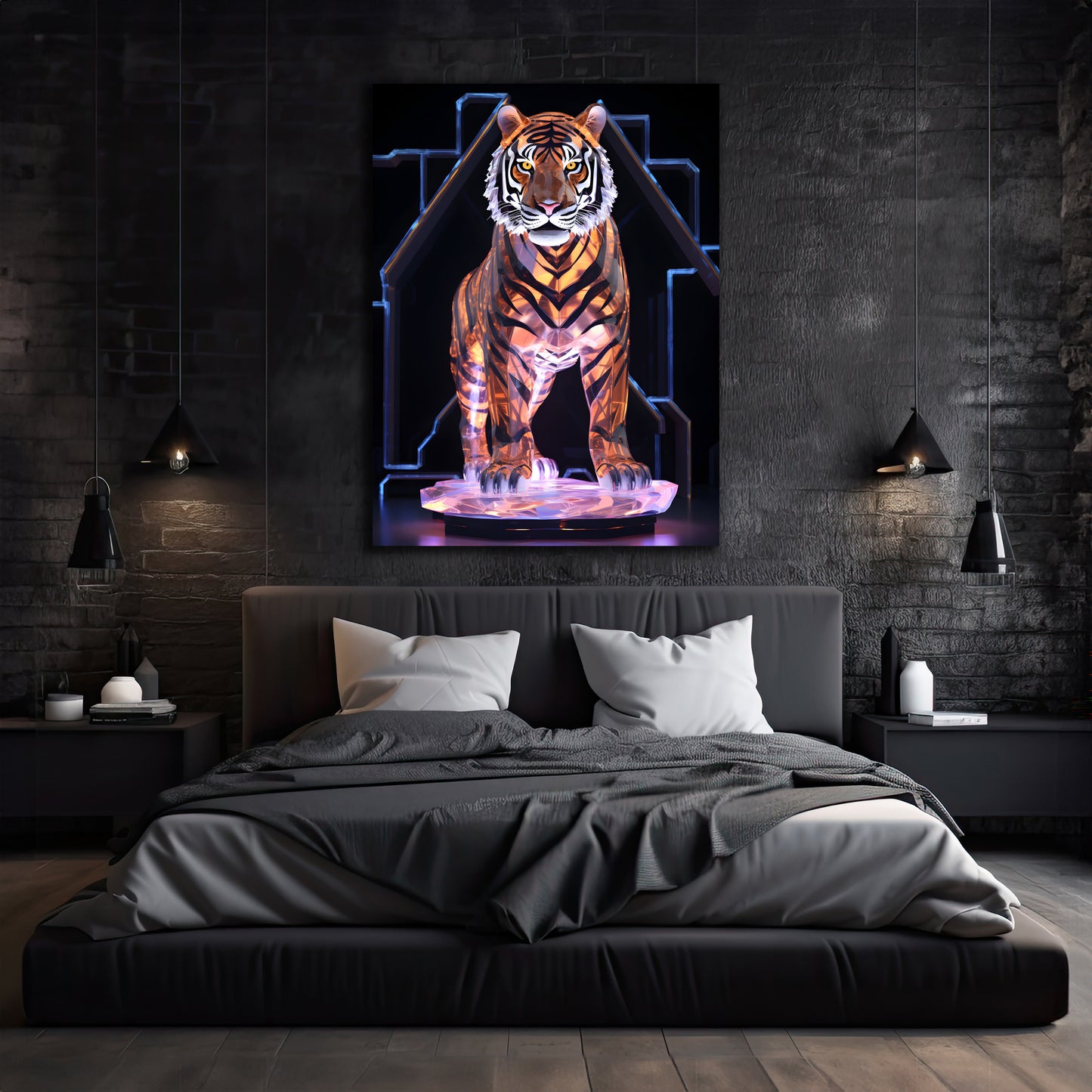 HDF Wandbild Neon Tiere