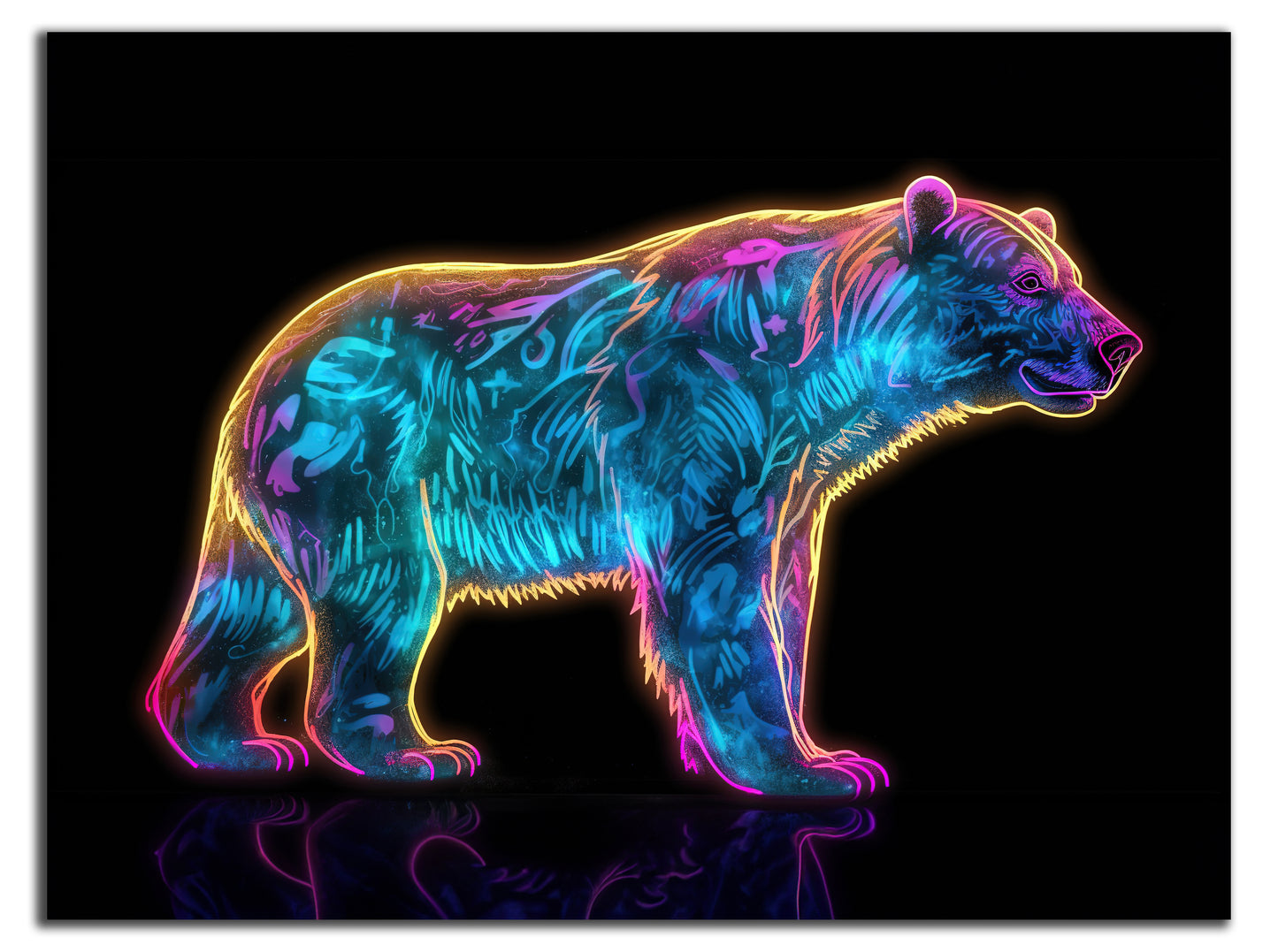 HDF Wandbild Neon Tiere
