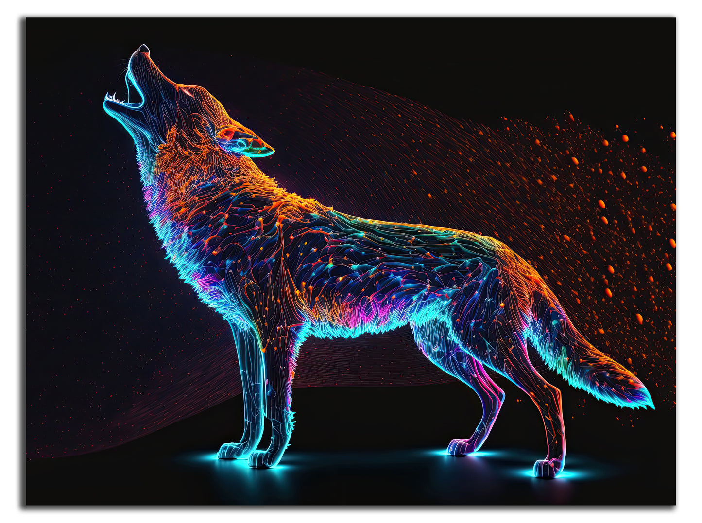HDF Wandbild Neon Tiere