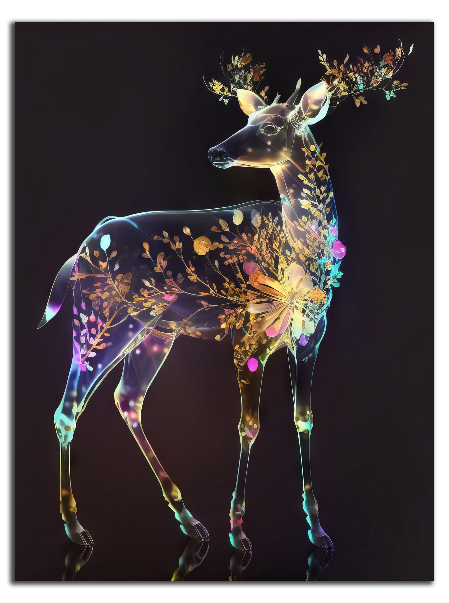 HDF Wandbild Neon Tiere