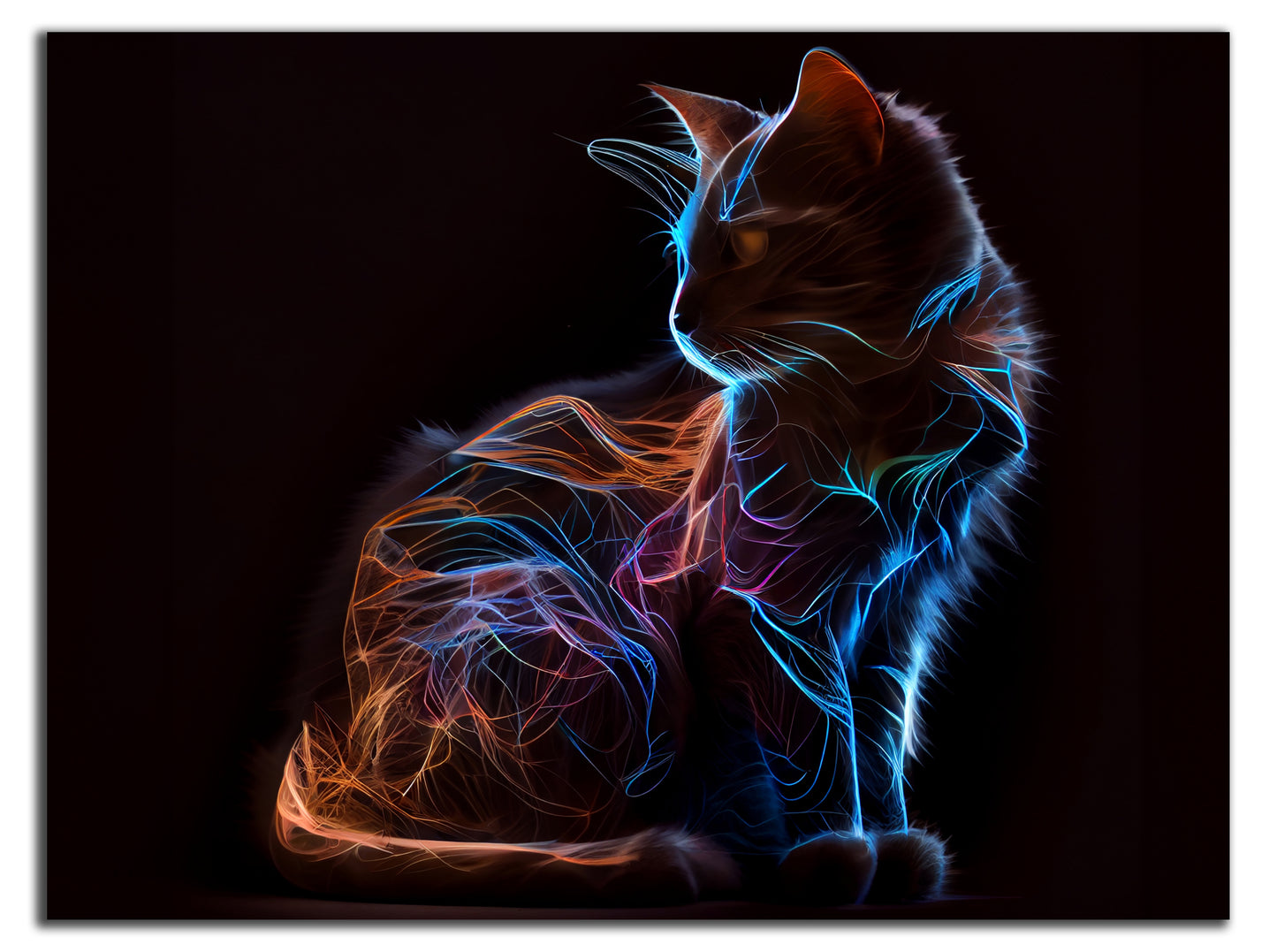 HDF Wandbild Neon Tiere