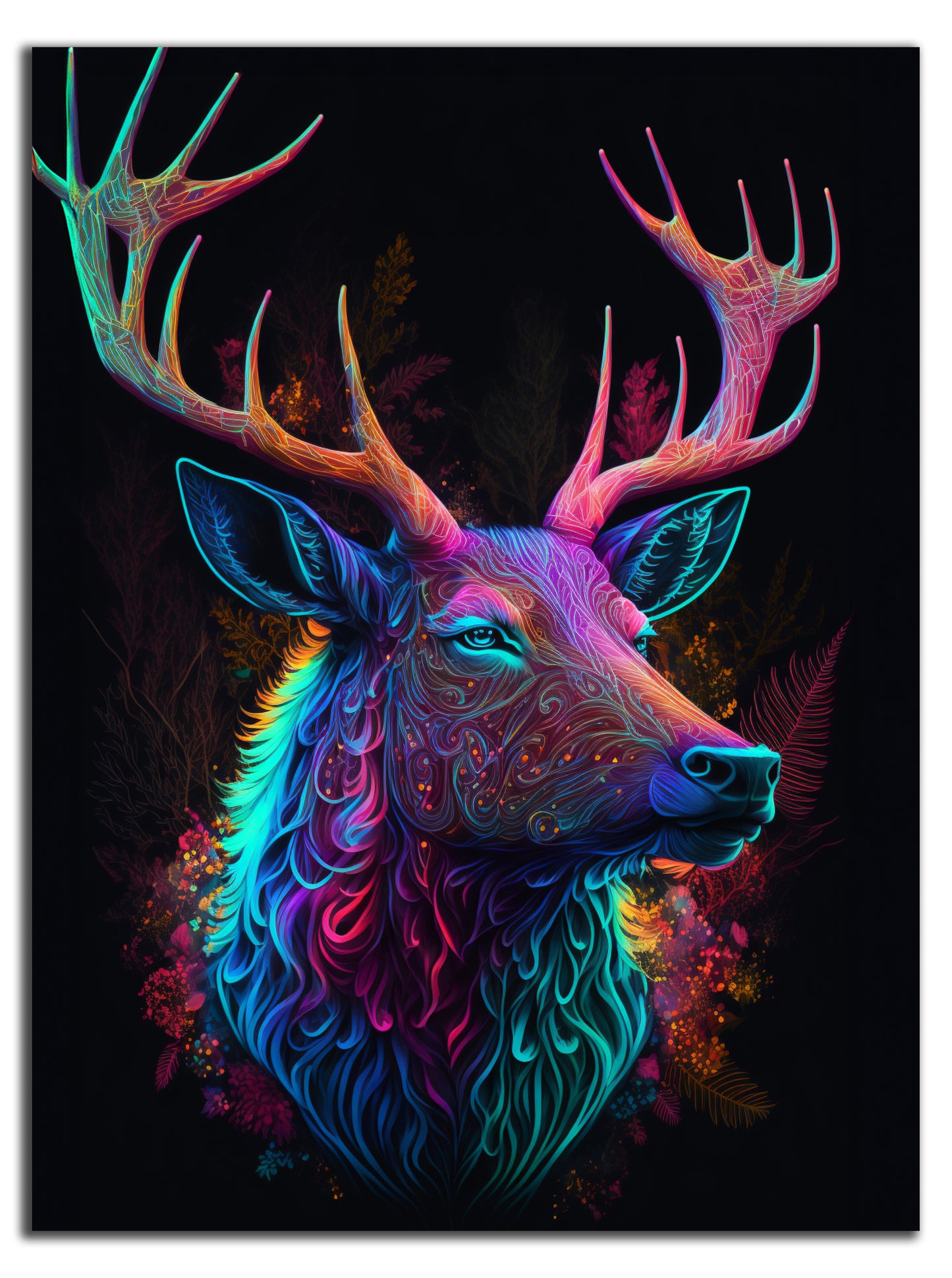 HDF Wandbild Neon Tiere