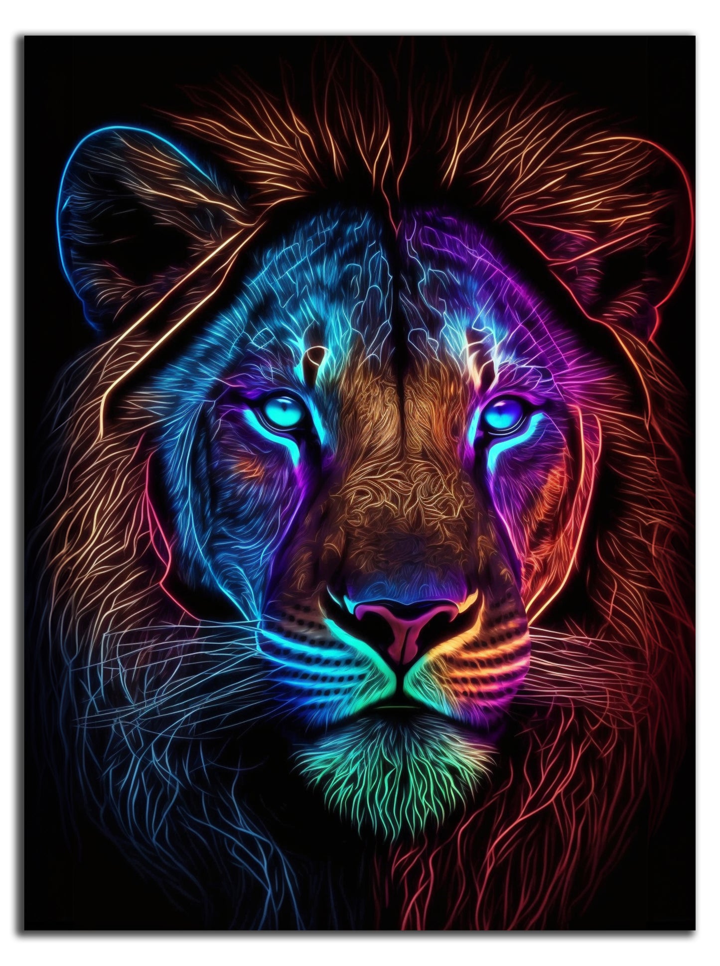 HDF Wandbild Neon Tiere