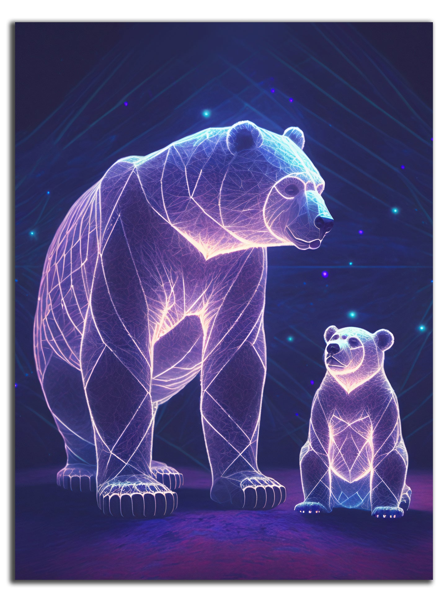 HDF Wandbild Neon Tiere