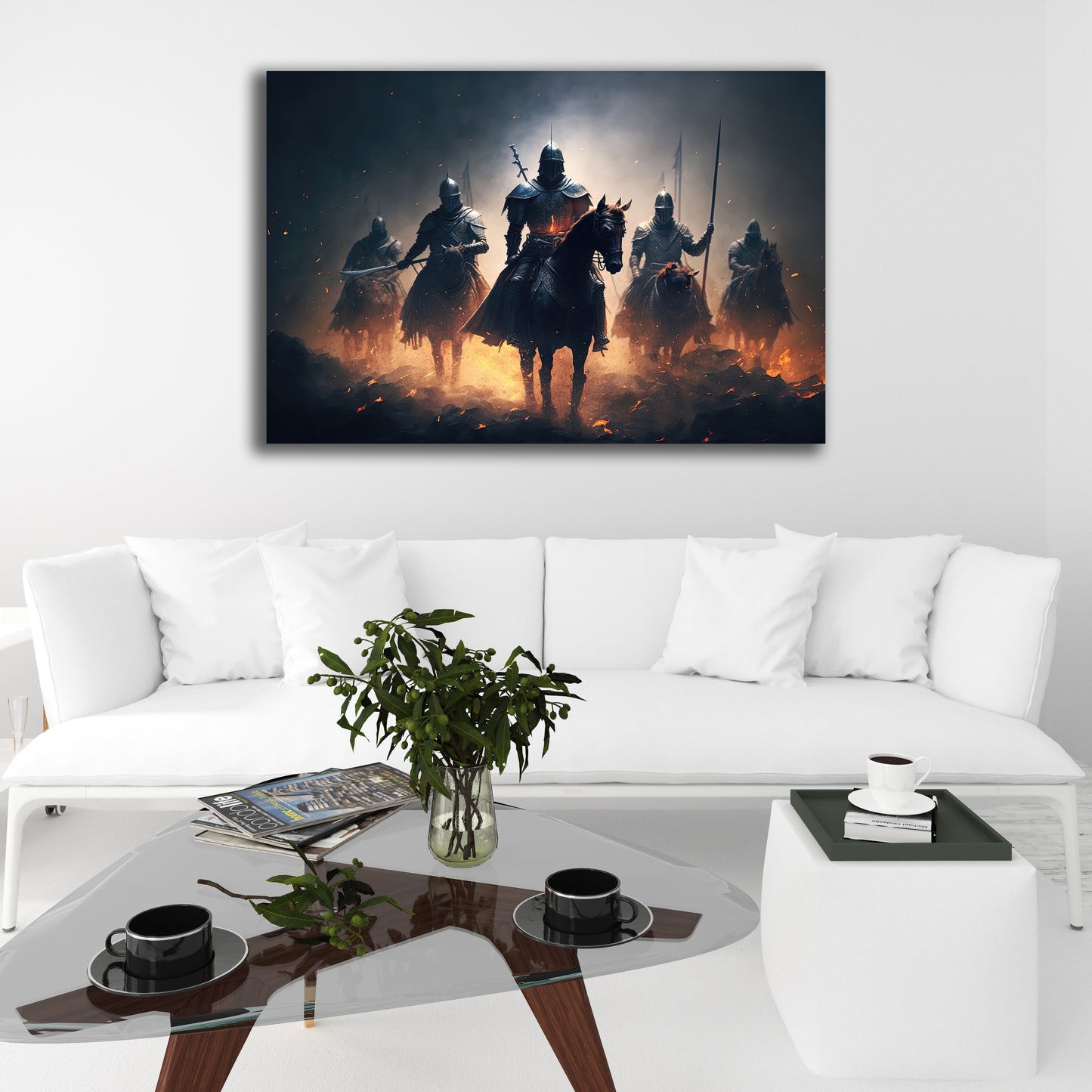 HDF Wandbild Ritter und Drachen