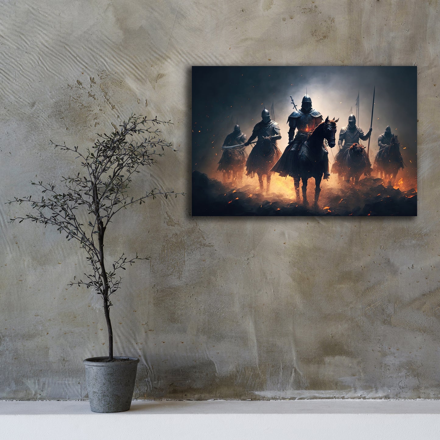 HDF Wandbild Ritter und Drachen