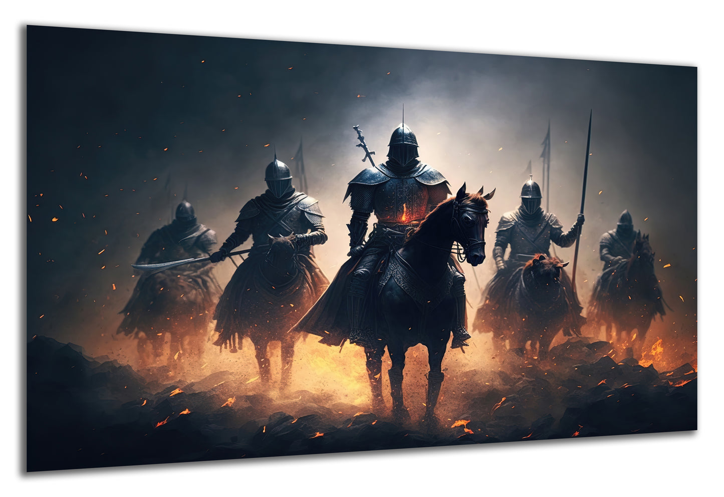 HDF Wandbild Ritter und Drachen