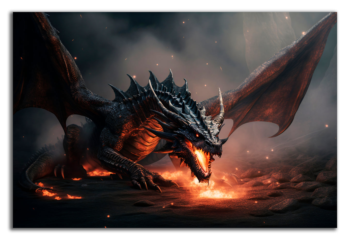 HDF Wandbild Ritter und Drachen