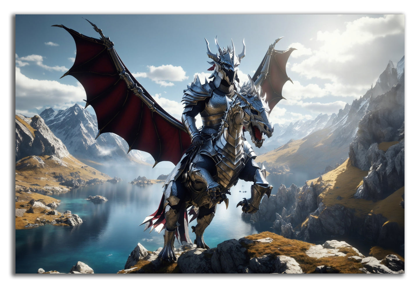 HDF Wandbild Ritter und Drachen
