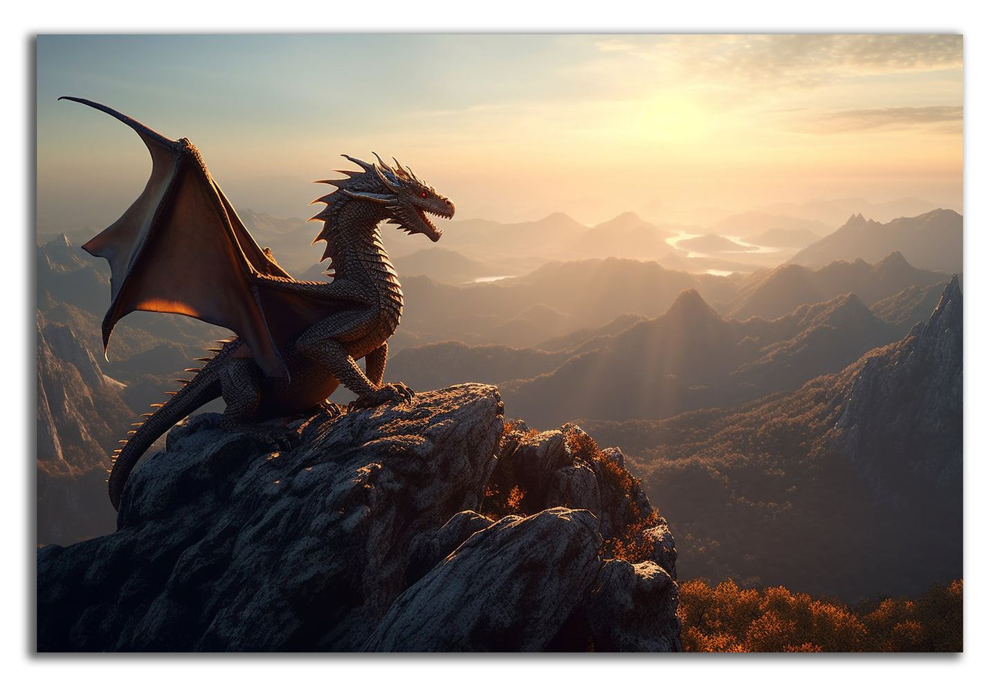 HDF Wandbild Ritter und Drachen