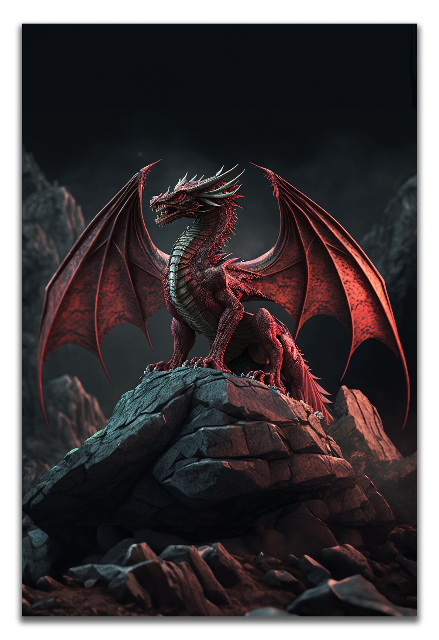 HDF Wandbild Ritter und Drachen