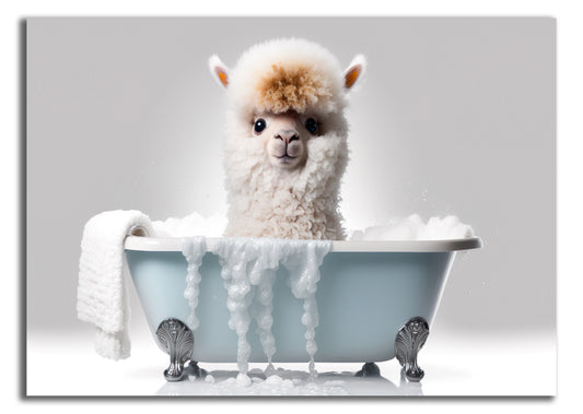 HDF Wandbild Tiere in Badewanne
