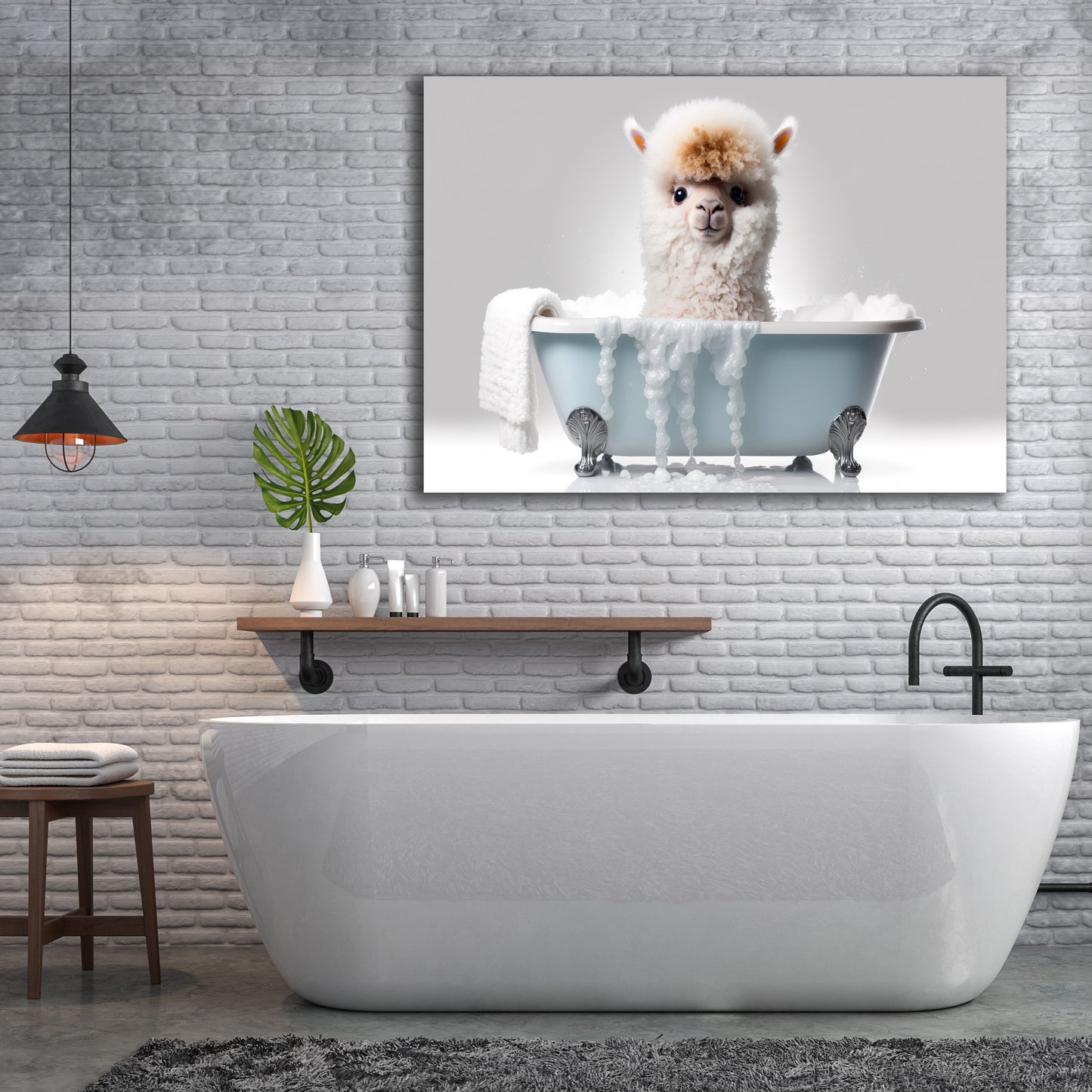 HDF Wandbild Tiere in Badewanne