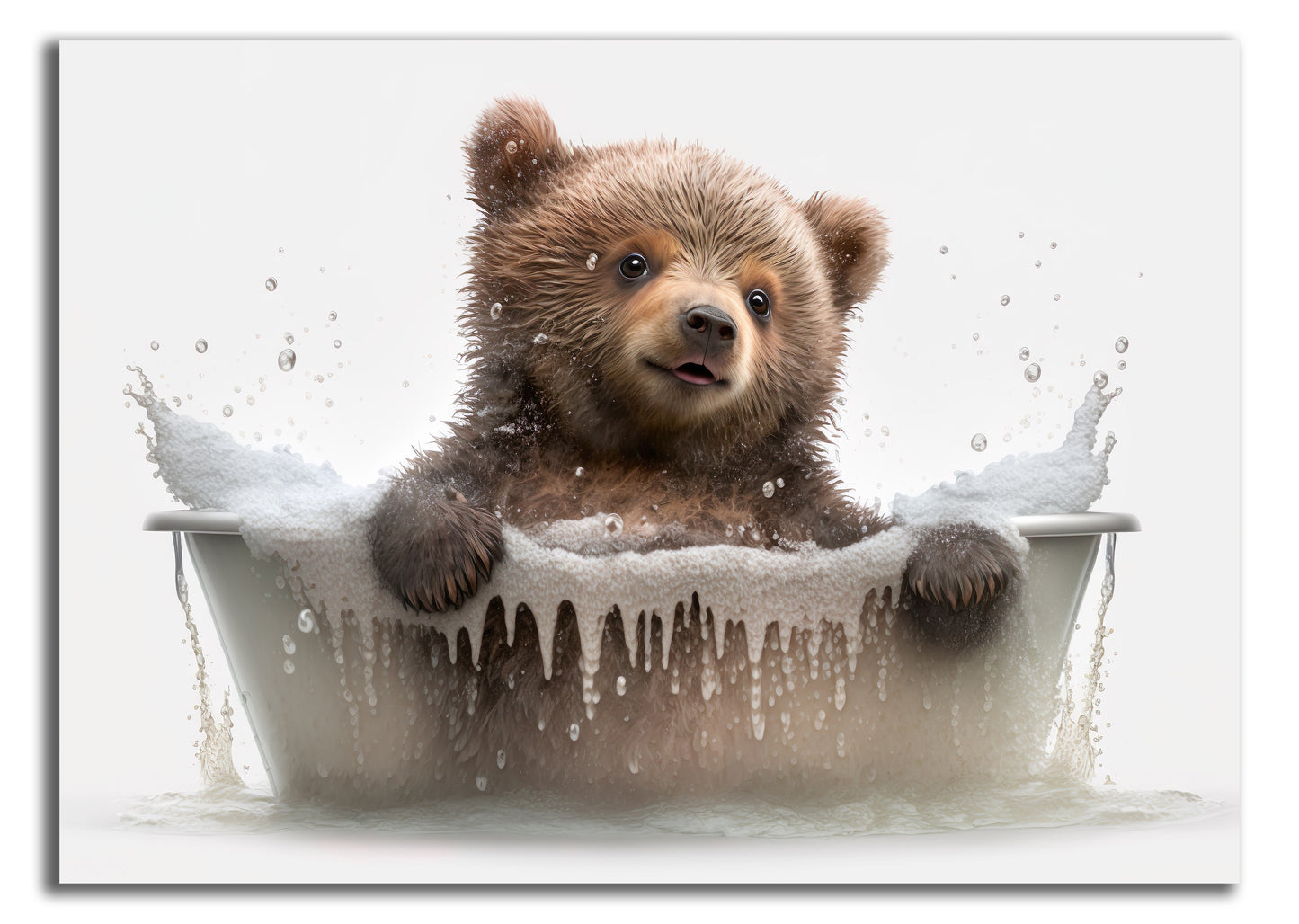 HDF Wandbild Tiere in Badewanne