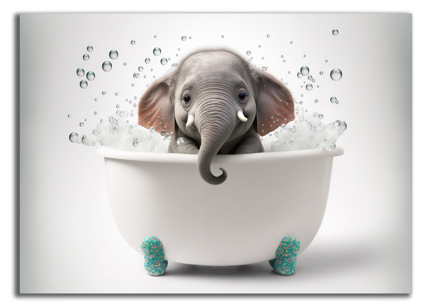 HDF Wandbild Tiere in Badewanne