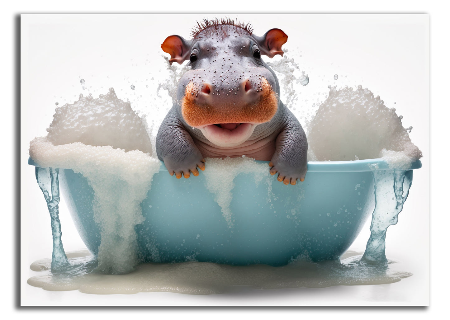HDF Wandbild Tiere in Badewanne