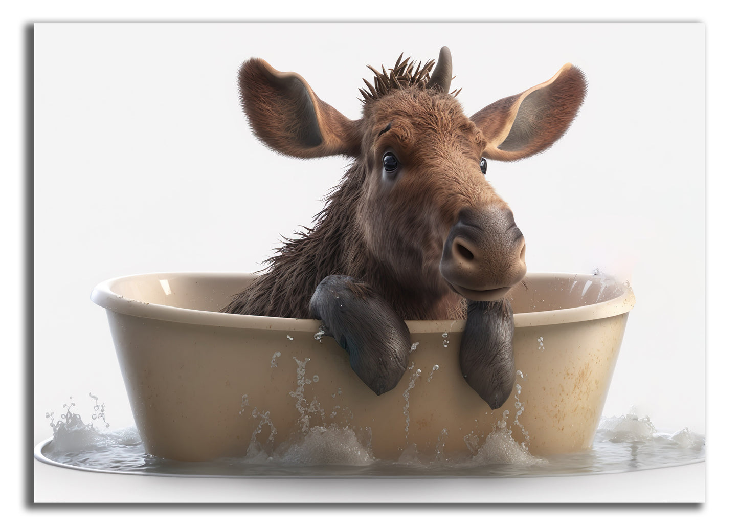 HDF Wandbild Tiere in Badewanne