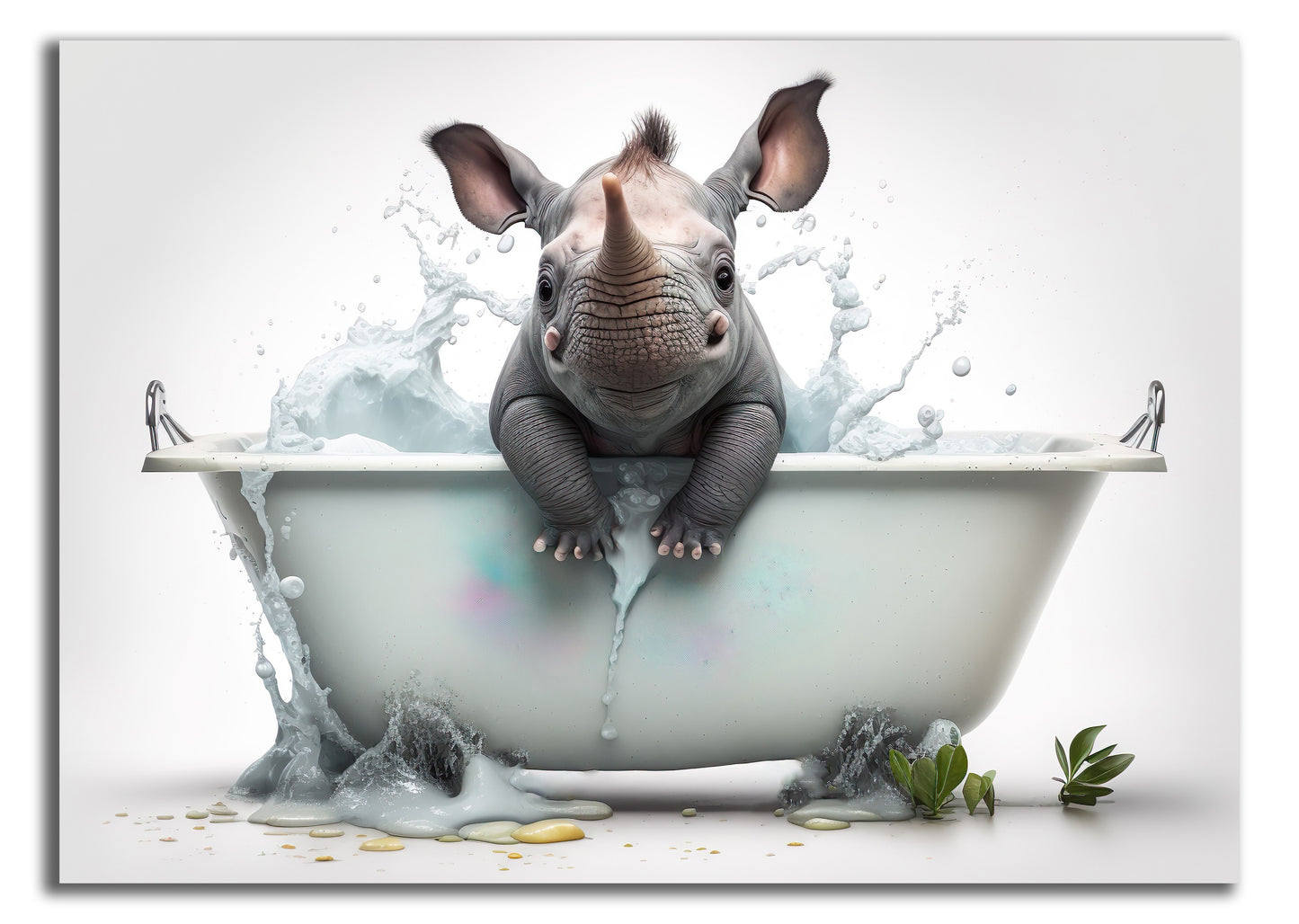 HDF Wandbild Tiere in Badewanne