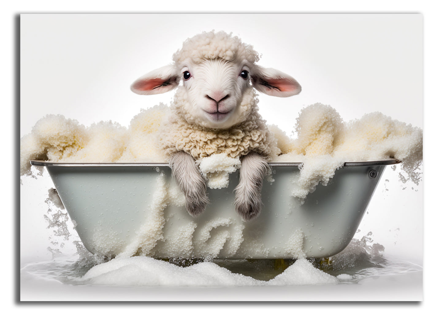 HDF Wandbild Tiere in Badewanne