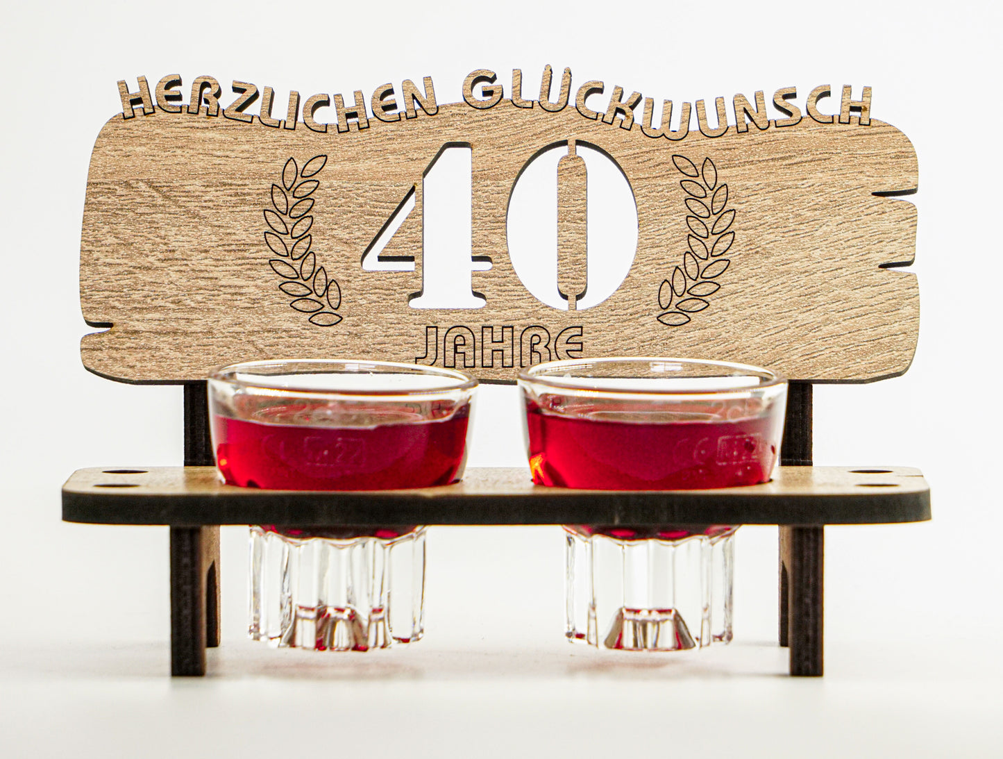 5 Jahre Schnapsbank mit 2 Gläsern als Geschenkidee zum Jubiläum oder Hochzeitstag