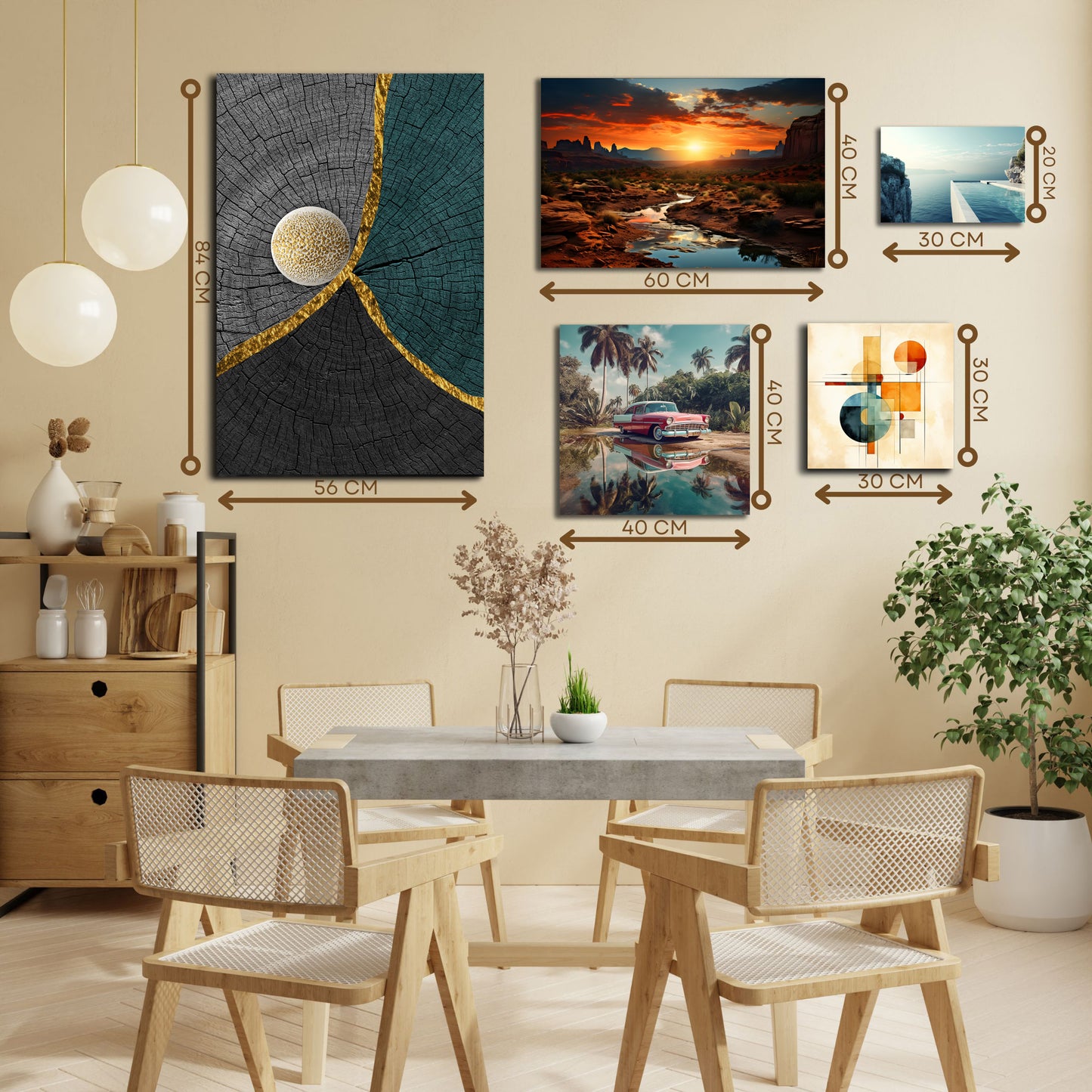 HDF Wandbild Neon Tiere