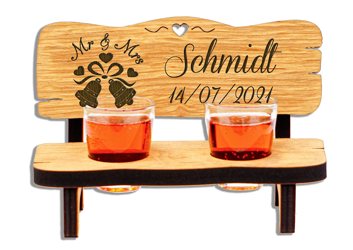 Schnapsbank mit Gravur